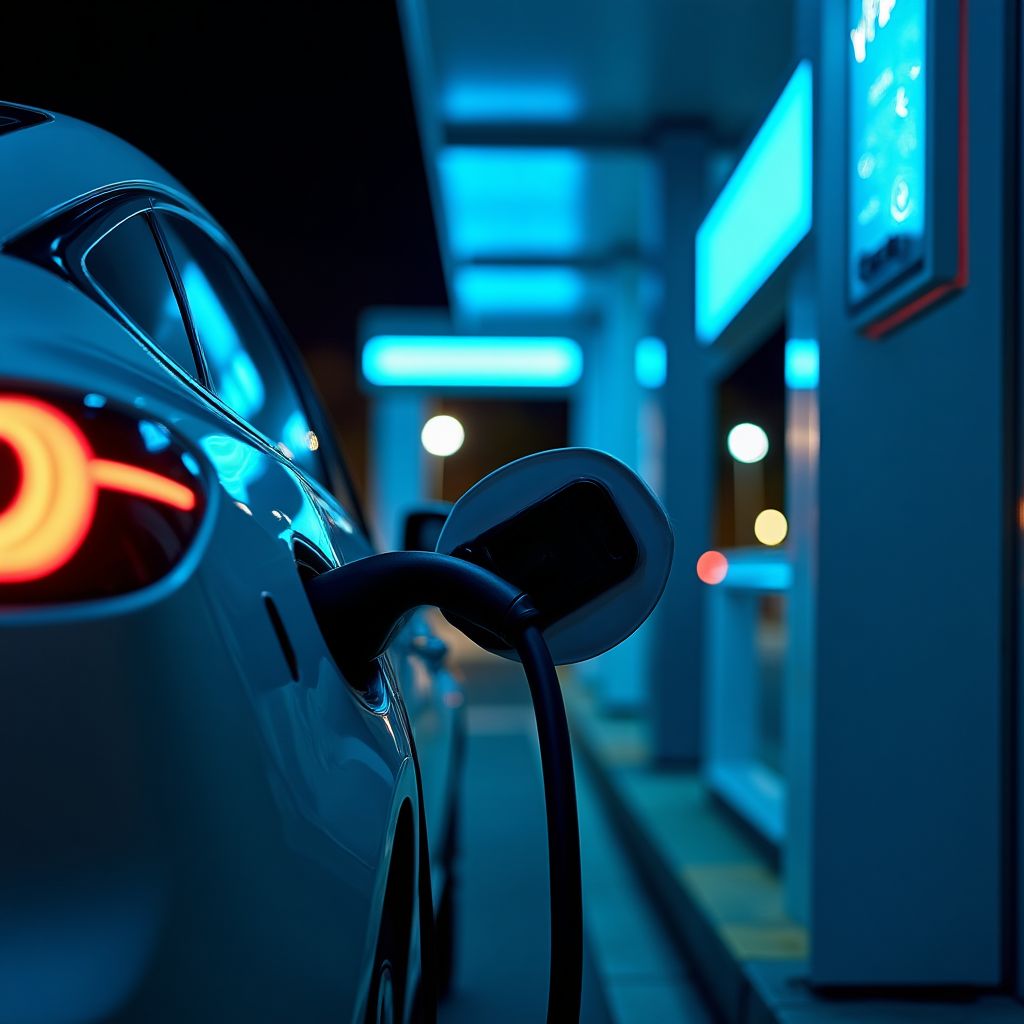 Detalle de un punto de carga eléctrico YPF