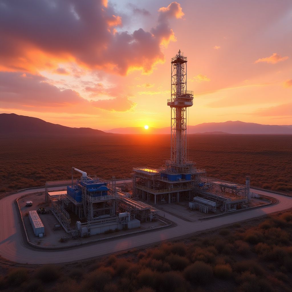 Plataforma de extracción en Vaca Muerta